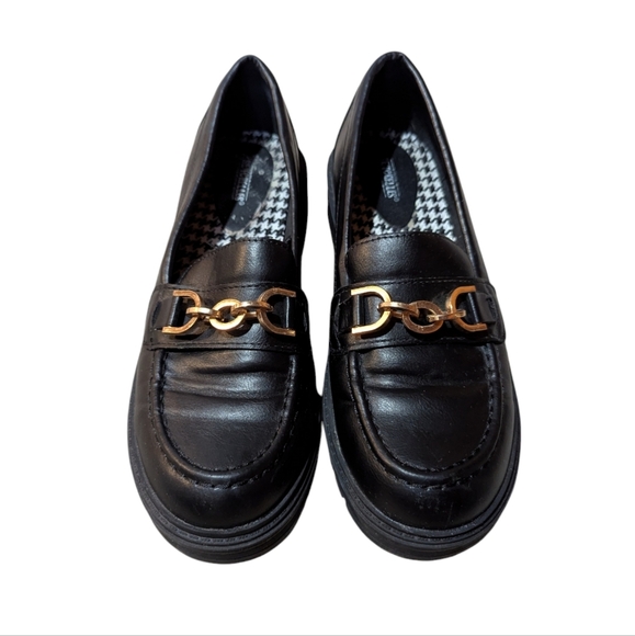 Y2K Chunky Seychelles Lugsole Loafers Chain Size 6.5 Black Grunge - Picture 6 of 7